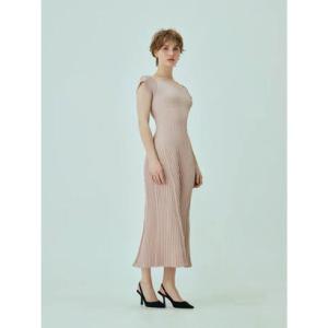 エイミーイストワール EIMY ISTOIRE フレンチスリーブリブニットフレアワンピース （LIGHT PINK）
