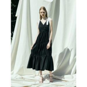 エイミーイストワール EIMY ISTOIRE RIBBON SHOULDER CUT DRESS （BLACK）