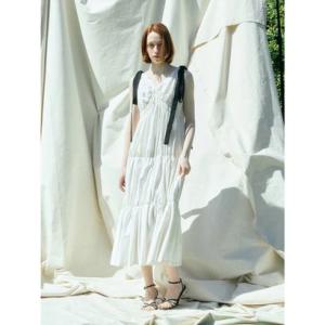 エイミーイストワール EIMY ISTOIRE RIBBON SHOULDER CUT DRESS （WHITE）