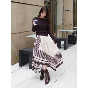 エイミーイストワール EIMY ISTOIRE SCARF PATTERN KNITSET DRESS （BRN）