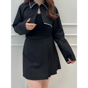 エイミーイストワール EIMY ISTOIRE パールポイントクロップドジャケット （BLACK）