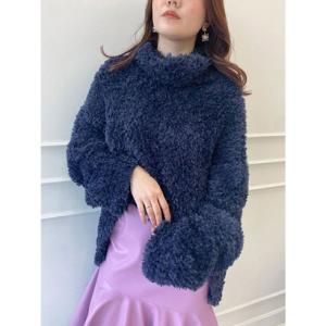 エイミーイストワール eimy istoire ファーライクハンドニット （NAVY）