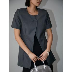 エイミーイストワール EIMY ISTOIRE スリムハーフスリーブジャケット （GREY）