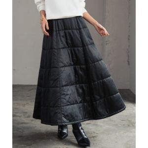 エルフランク ELFRANK バイカラー キルティング フレアスカート （ブラック）