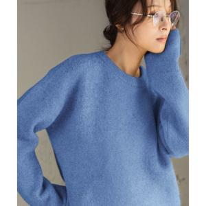 エルフランク ELFRANK ニット 長袖 トップス カラーニット クルーネック レディース（ブルー）