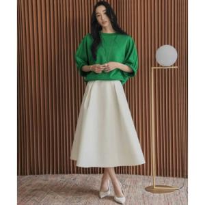 エルフランク ELFRANK とろみドレープ ドルマンカットソー きれいめ レディース【洗える】 （グリーン）