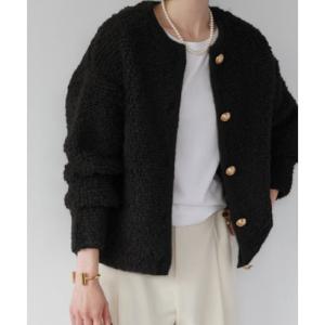 ELFRANK カーディガン ループ編みニットブルゾン/カーディガン