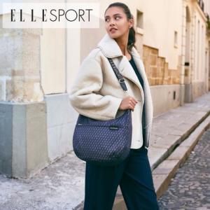 エルスポーツ ELLESPORT ハーフムーン 2WAY ショルダーバッグ はっ水 軽量 キューブ柄 （ネイビー(NAVY)）
