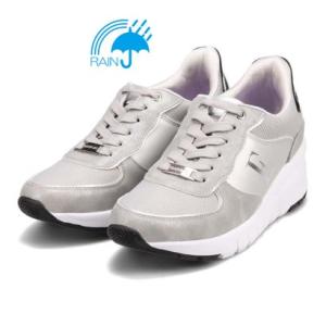 エルスポーツ ELLESPORT 【4cm4時間防水設計】クイックフィットニットレースアップスニーカー ESP12595 （シルバー）