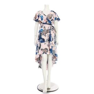 イライザジェイ ◆セール仕入れ♪アジア柄のフェミニンなカシュクールワンピース