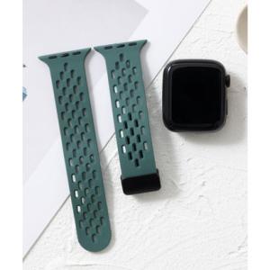 エモニーク emonique シリコン製 通気性良いメッシュ Apple Watch Band スマートウォッチバンド【38/40/41/42/44/