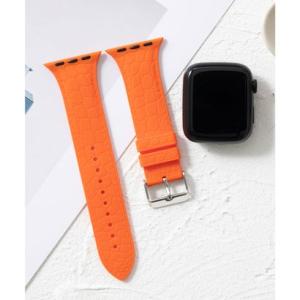 エモニーク emonique シリコン製 Apple Watch Band スマートウォッチバンド クロコダイル型押し【38/40/41/42/44/