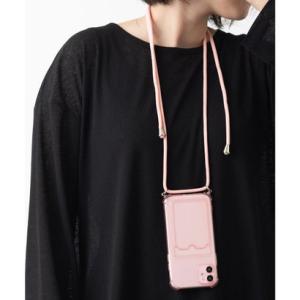 エモニーク emonique カードポケット パラコードストラップ付き クリアiPhoneケース カバー （ピンク）｜locondo-shopping