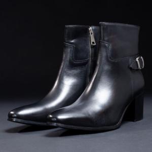 エンデヴァイス endevice サイドベルト ヒールブーツ / サイドジップ （ブラック）