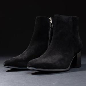 エンデヴァイス endevice サイドジップ ヒールブーツ （ブラックスエード）
