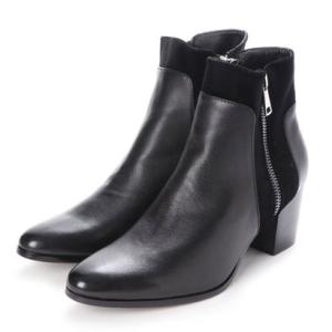 エンデヴァイス endevice 【7.5cmヒール】両サイドジップヒールブーツ （ブラック）