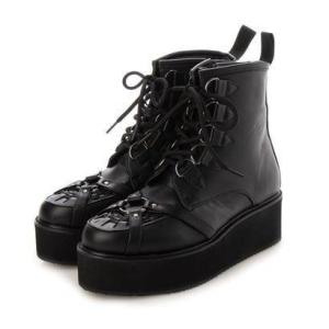 エンデヴァイス endevice 厚底レースアップブーツ （ブラック）