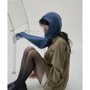 エトル etoll. モヘアタッチフードマフラー （ブルー）