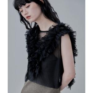 エトル etoll. チュールフリルショートベスト （ブラック）