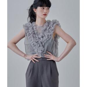 エトル etoll. チュールフリルショートベスト （グレー）
