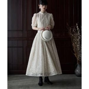 エトル etoll. スパングルレースキャスリーンフレアドレス （アイボリー）