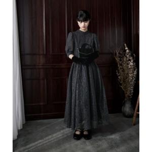 エトル etoll. スパングルレースキャスリーンフレアドレス （チャコール）