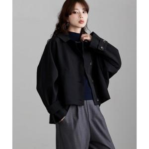 エトル etoll. ステンカラードルマンショートトレンチコート （ブラック）