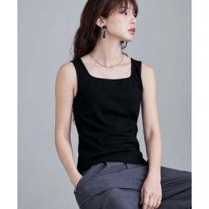 エトル etoll. カップインスクエアネックタンクトップ （ブラック）