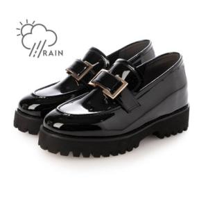 【EVOL/イーボル】 【晴雨兼用(一部カラー除く)・インヒール入り】トラックソールバックルローファ...