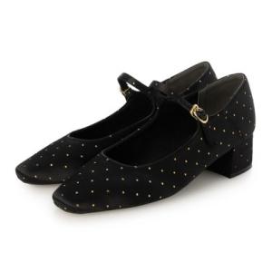 【EVOL/イーボル】 【柔らかい・クッション入り】スクエア4cmメリージェーンパンプス IZ5774 （ドット）