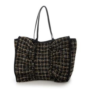 イグジスタンス EXISTENCE ダイバー素材フリルトートバッグ大 （tweed）