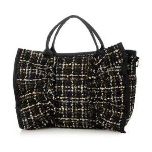 イグジスタンス EXISTENCE ダイバー素材フリルショルダーバッグ （tweed black）