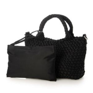 イグジスタンス EXISTENCE メッシュ編みショルダートート(ポーチ付き) （black）