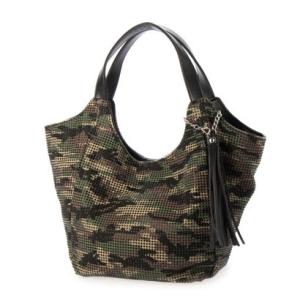 イグジスタンス EXISTENCE ラインストーンタッセル付きバルーンBAG （迷彩）