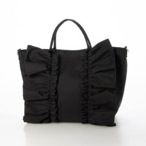 イグジスタンス EXISTENCE 高密度PEフリルトートバッグ （ブラック）