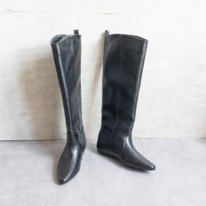 ファビーファビー FABBY FABBY. インヒールワイドロングブーツ （PUブラック）