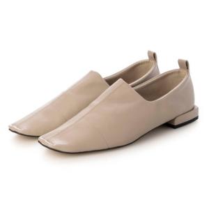 スクエアトゥシューズ（ダークベージュストレッチ）DIANA F by WELLFIT