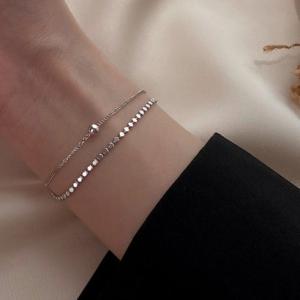 フォースメント Forcement 華やかボールモチーフレイヤードブレスレット （シルバー）
