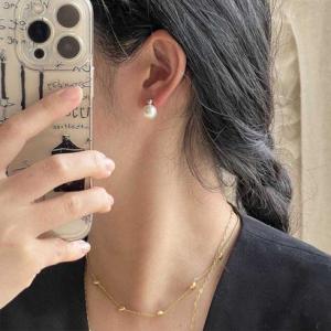 フォースメント Forcement ジルコニア付きパールモチーフピアス （ボール）