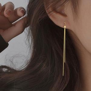 フォースメント Forcement バーデザインロングピアス （ゴールド）
