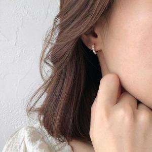 フォースメント Forcement ビジュー付きリングピアス （ゴールド）