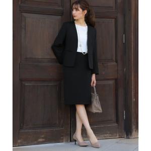 フロリア Flolia カラーレスジャケット・タイトスカートの2点セットアップセレモニースーツ （ブ...