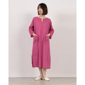 ファナカ Fanaka 綿麻脇カフタンワンピース （ピンク）