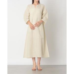 ファナカ Fanaka 綿麻サックワンピース （ベージュ）