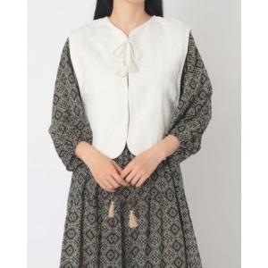 ファナカ Fanaka 別珍刺繍ジレベスト （アイボリー）