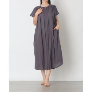 ファナカ Fanaka シルケットボイル前開きワンピース （チャコール）