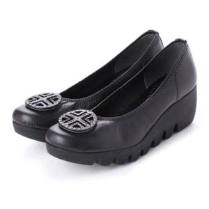 ファーストコンタクト First Contact 日本製 ウェーブソールウェッジパンプス （ブラック）