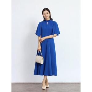 フェンネル FENNEL ケープスリーブフレアワンピース （ブルー）
