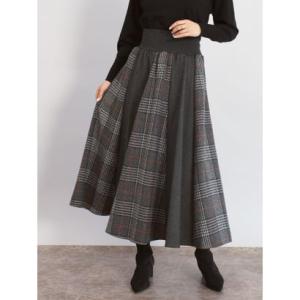 フェンネル FENNEL グレンチェックフレアスカート （チャコールグレー）