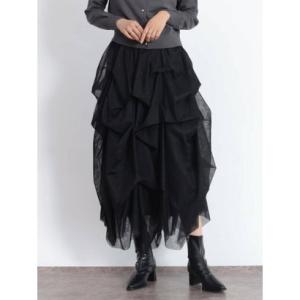 フェンネル FENNEL タックワークボリュームチュールスカート （ブラック）